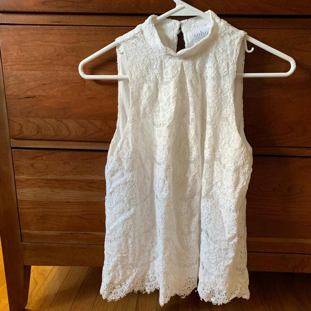White lace tank top